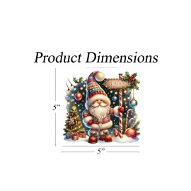 Twisted R Design North Pole Gnome Christmas Sign Christmas Ornament, Wood Mini Sign