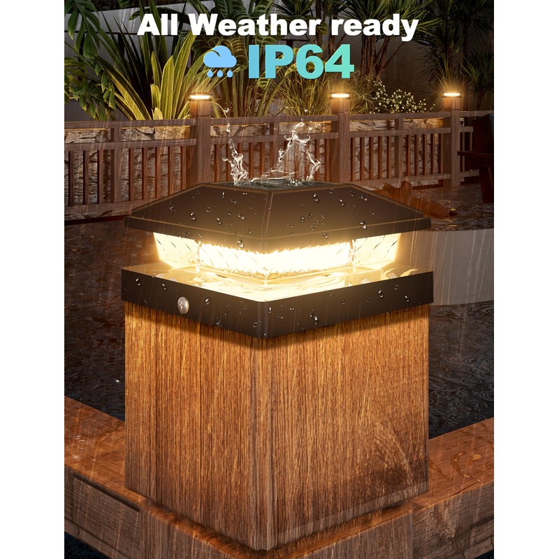 VOLISUN 4x4 Solar Fence - Post Cap Lights 16pack Outdoor