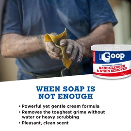 GOOP Multi-Purpose Hand Cleaner- Waterless Hand Degreaser, Laundry Stain Remover - NonToxic and Biodegradable Cleaner Remove Dirt, Oil, Paint, Ink, and Clothes Stains Original, 14oz Pack of 1