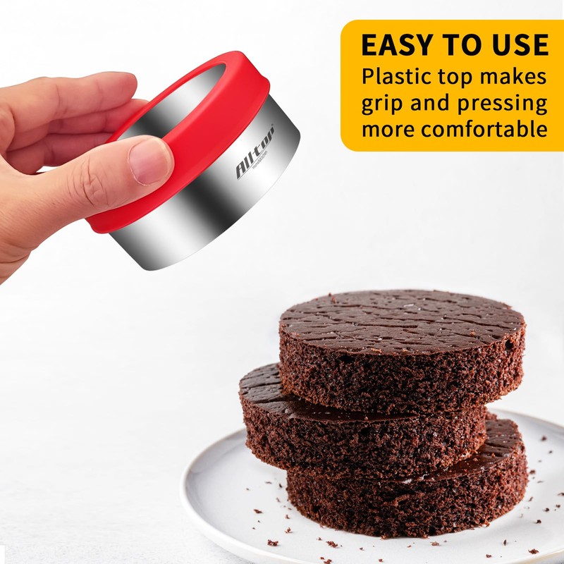 ALLTOP Round Cookie Cutter Set – 4 Different Sizes of