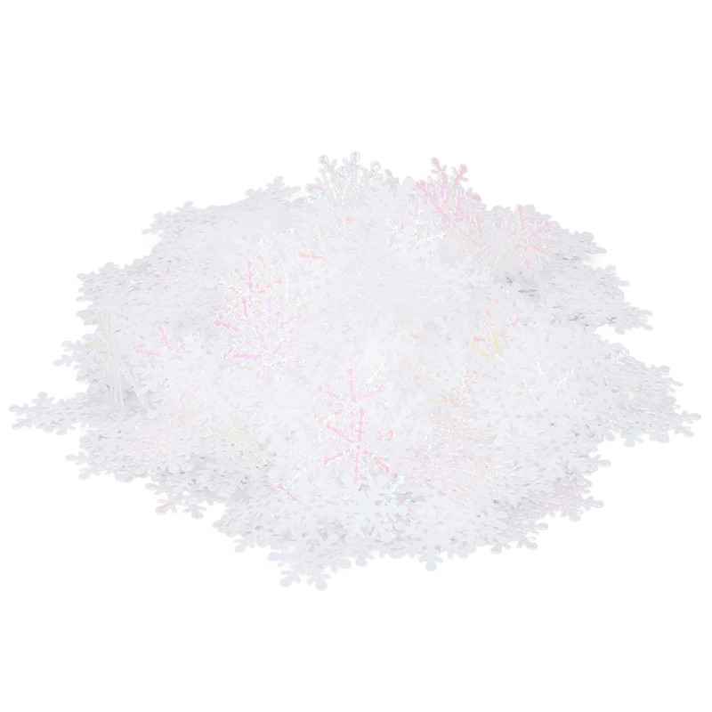 1000Pcs Snowflake Confetti 0.9in Vibrant Color Reusable Plastic Multi Purpose