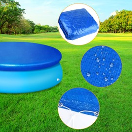PLULON 12Ft Round Pool Cover, Tear Resistant, Durable, Blue, Pool Cover, Dust Protector for Round Inflatable Family Pool