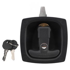 T Handle Latch Black Zinc Alloy T Type Toolbox Folding Handle Lock with Two Keys for RV Camper Trailer