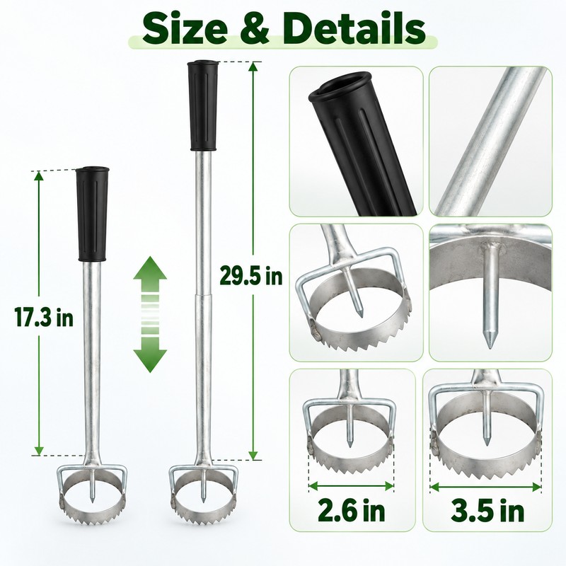 Telescopic Plastic Mulch Film Perforator – 44–75cm Garden Planting Hole