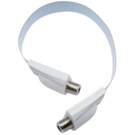 SYCZIOHU 1Pcs Flat TV Antenna Cable, F Type Female to Female Coaxial Extension Cord for Window/Door Gap, Drill-Free Wall Pass Through (White)
