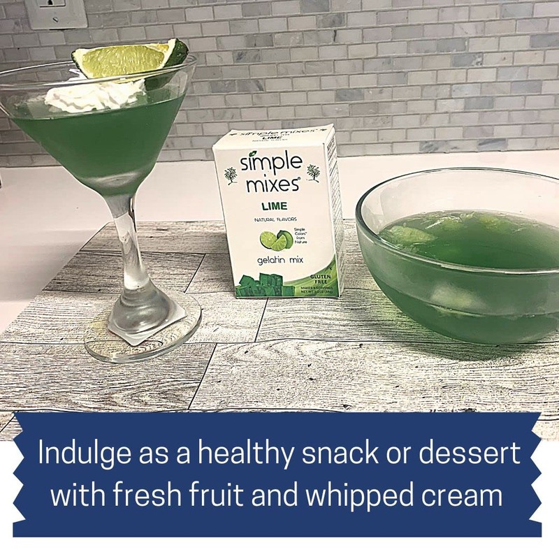 Simple Mixes Natural Gelatin Dessert, Lime, Healthy Snacks, Lactose, Fat