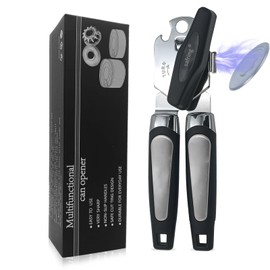 Safring Can Opener Manual with Magnet, Stainless Steel Handheld Heavy Duty Can Opener, Sharp Blade Smooth Edge, Comfortable Handle, Can Openers with Multifunctional Bottle Opener