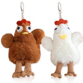 QYEHF Chick Schlüsselanhänger, Chick Plüsch Puppe Schlüsselanhänger Tasche Anhänger Ei Huhn, für Frauen Mädchen Charms Auto Schlüsselanhänger, für den besten Freund, Mama Frauen & Kinder