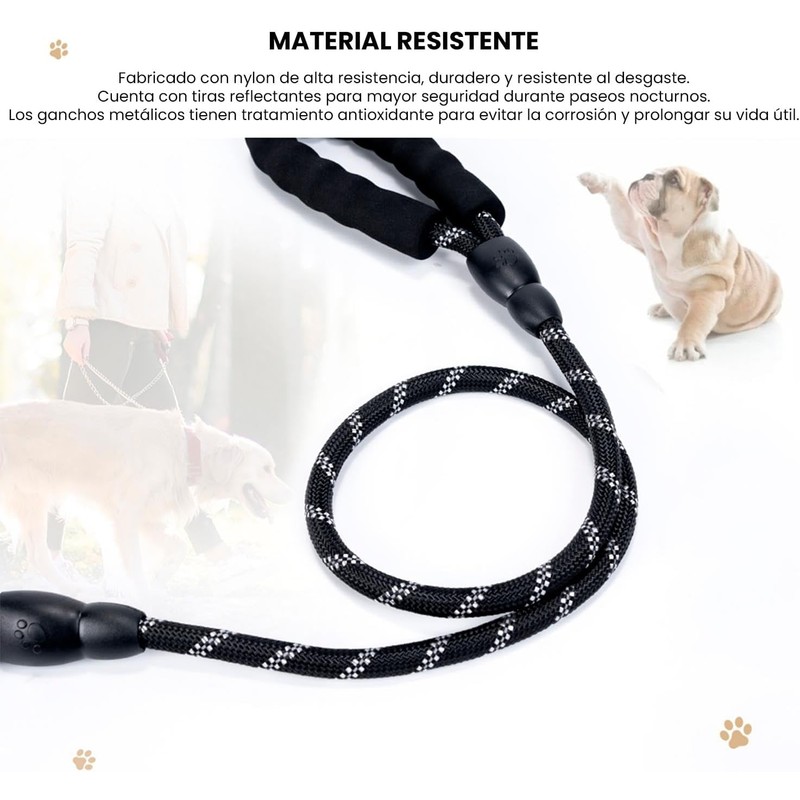 Correa de Paseo Triple y Extensible para Perros – Sistema