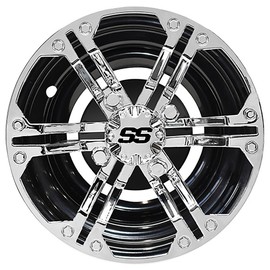 Red Hawk CAP-0063 Wheel Cover 10" Daytona Chrome with Black, Set of 4