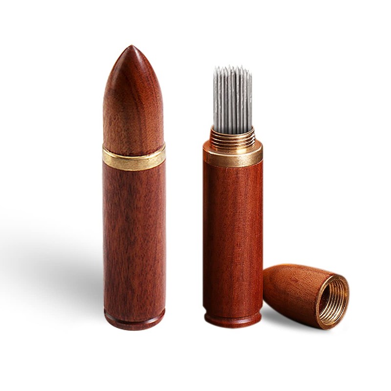 4 Pack Portable Wooden Toothpick Holder for Cinnamon Toothpicks Mini
