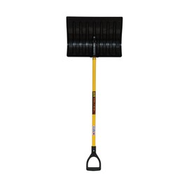 Structron 96829 Snow Shovel, 18" Black Polycarbonate, Two Hex-Screws, 43" Premium Fiberglass, Poly D Grip