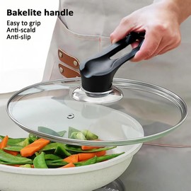 12 inch Glass Lids For Pots, Pans and Skillets,Fit Pot With Inner dia 11.7-12.1 Inches, Available in size 11″, 12″, 12.5″, 13.5″ and 14″,Replacement Tempered Clear Glass Lids with Steam Vent