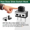 20 Pcs SPDT Micro Slide Switch 3 Pin 2 Position,Small