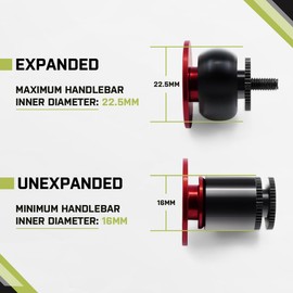 JRC Components Aluminum Handlebar Bike Bar End Plugs for Bicycles | Pack of 2 Handlebar Plugs - Bike Bar End Grips | Mountain Bike Bar End Caps for Road Bikes - Premium Bike Handlebar Caps [Red]