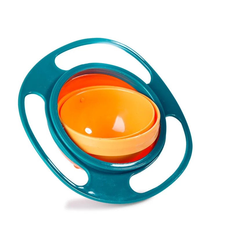360° Rotating Gyro Snack Bowl for Kids – Spill-Resistant PP