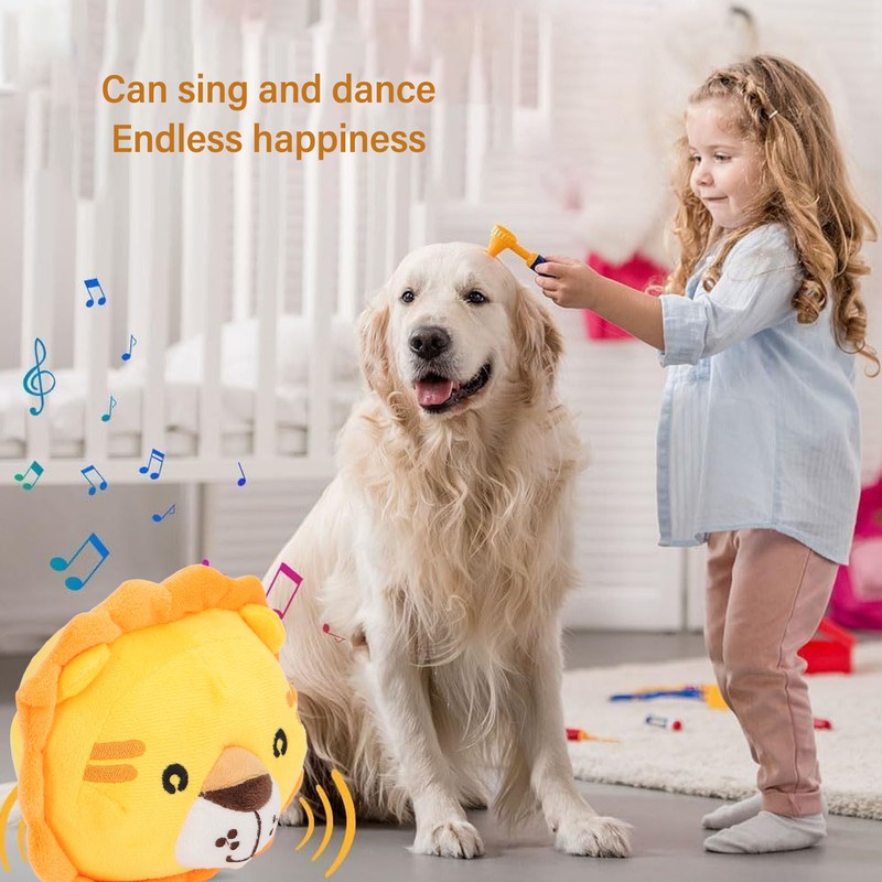 Squeaky Moving Ball Toy Singing Dancing Improve Language Skills Plush