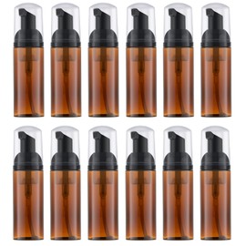 Botella bomba de espuma IRON BILL de 2 onzas (12 unidades) Dispensador de jabón espumoso aspiradora para jabón líquido de viaje recargable, jabón corporal y champú de pestañas. Mini bolsillo sin BPA (tamaño ámbar)