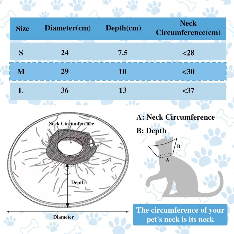 Soft Cat Cone Collar, Adjustable Protective Cat Recovery Collar to