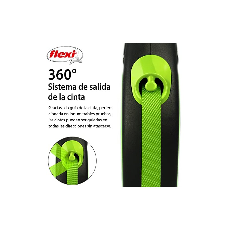 Flexi Correa Neon Verde Mediana De Cinta 5M