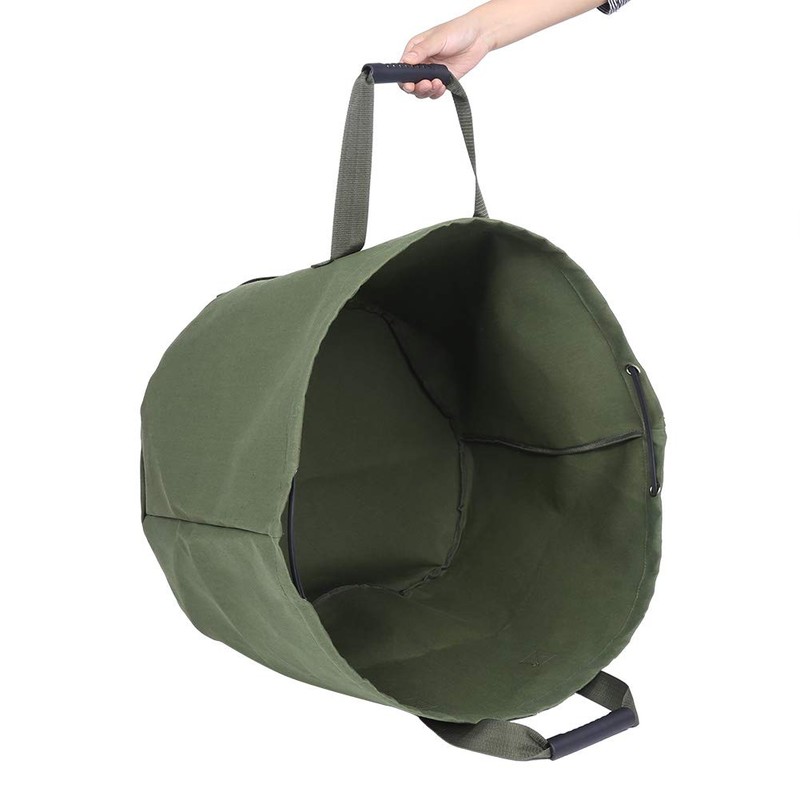 Portable Waterproof Reusable Canvas Garden Leaf Waste Bag, Garden Lawn