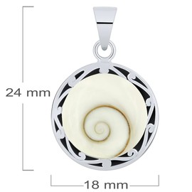 Planetys - 925 Sterling Silver Pendant Eye of Saint Lucie - Santa Lucia - Oeil de Sainte Lucie - Shiva Eye Ethnic Inspiration, Silver, Eye of Saint Lucia