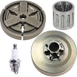ZAMDOE Clutch Drum Sprocket Kit with Needle Bearing for Chinese 4500 5200 5800 45CC 52CC 58CC Petrol/Gasoline Chainsaw Accessories Replacement Part