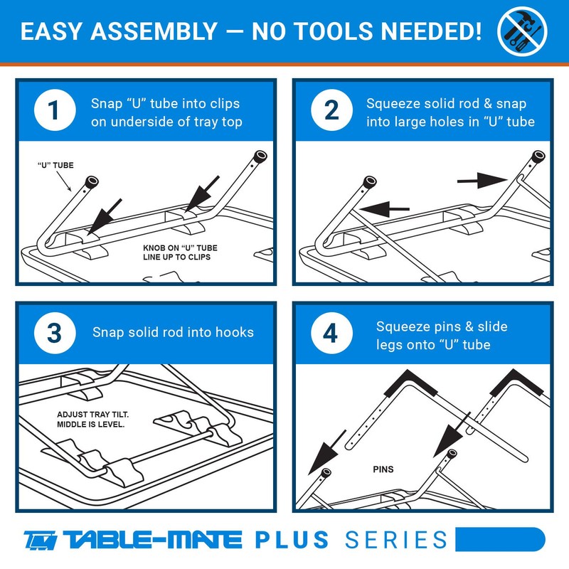 Table-Mate TV Tray Table | Portable Desk Folding Dinner Tray,