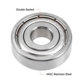 sourcing map S6200ZZ Stainless Steel Ball Bearing 10x30x9mm Double Shielded 6200Z Bearings 1-Pack