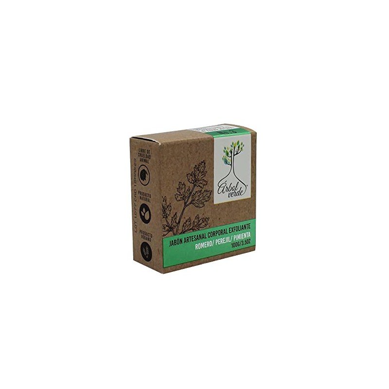 Arbol Verde Jabón en Barra Corporal Exfoliante con Romero, Perejil