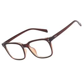 Jcerki Myopia glasses -2.50 nearsighted Distance glasses Brown Frame Unisex glasses
