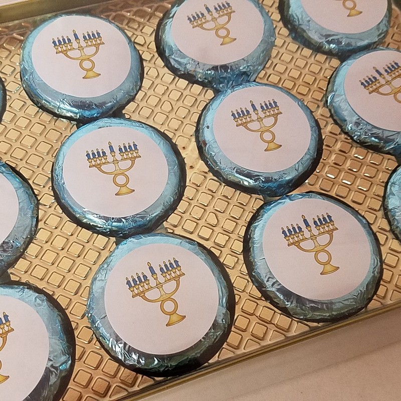 Hanukkah Chocolate Covered Cookies C Holiday Set 12 Pieces