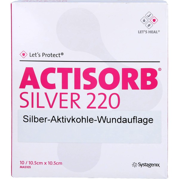 ACTi Sorb 220 Sterile Compresses 10 Pieces Silver 10,5x10,5 cm