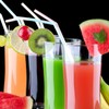 ALINK 500-Pack Striped Flexible Drinking Straws, Plastic Disposable Bendy Straws