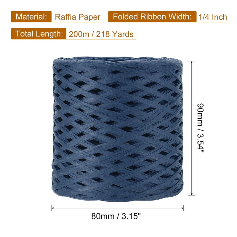 sourcing map Raffia Paper Craft Ribbon, 1/4 Inch 218 Yards