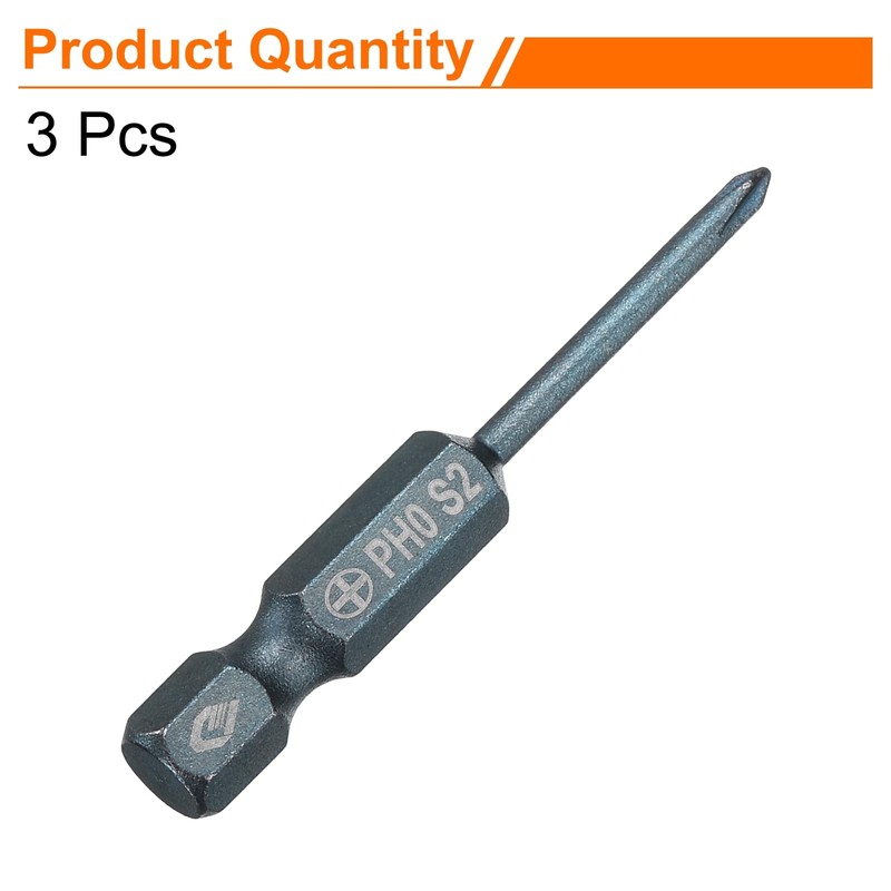sourcing map 3pcs #0 Phillips Screwdriver Bit PH0 1/4" Hex