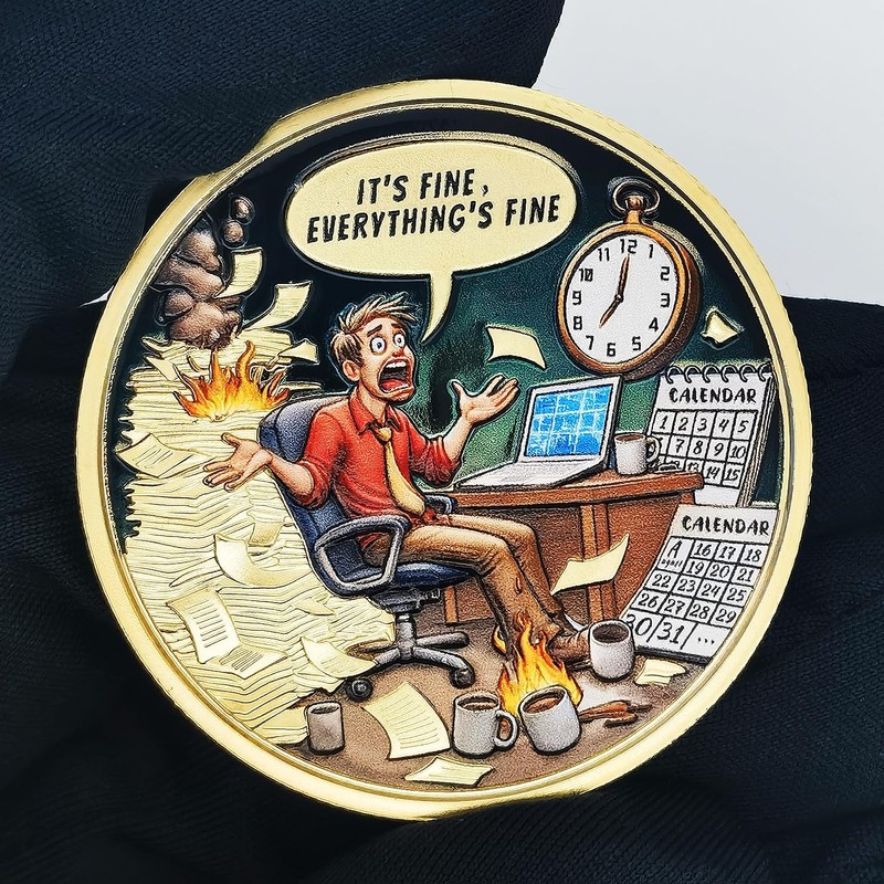 Rise Above Chaos and Adversity Challenge Coin Humorous Office Life