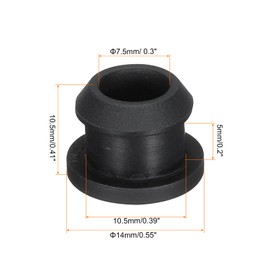 QUARKZMAN 4pcs Snap Rubber Grommet Connector Mounting Diameter 10.5mm ID 7.5mm Seal Anti Scratch for Electrical Box Cable Tube Black