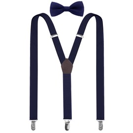 Sichtbare Boys Braces with Bow Tie Set, Adjustable Y-Shape for Children Aged 1-7 Years with a Height of 85-135 cm, Perfect for School Parties, navy blue