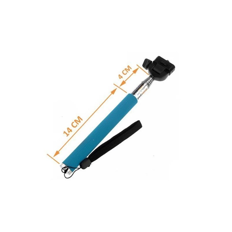 Generic Extendable Handheld Selfie Stick for Cellphones - Blue