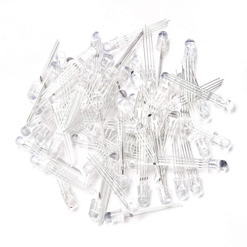 CHANZON 100 pcs 5mm RGB Multicolor LED Diode Lights Common