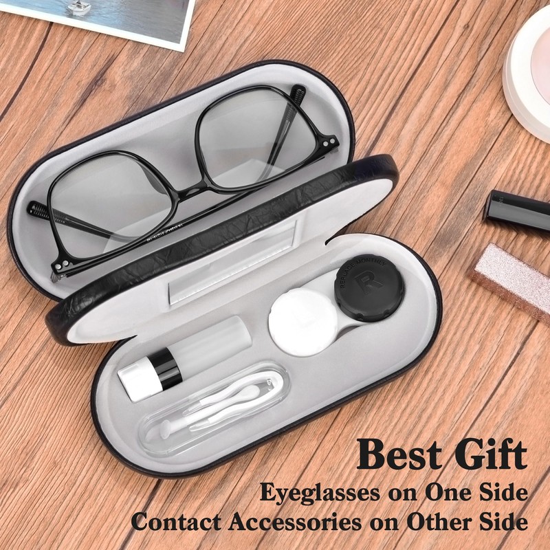 Zettokete Glasses and Contact Case 2 in 1 with Contact