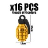 16-Piece Grenade Valve Cap, Dustproof Valve Cap, Metal Valve Nozzle,