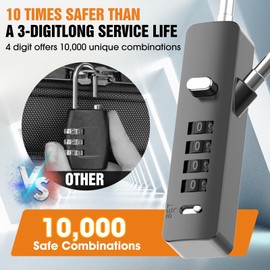 MeBantoo Cable Locks with Combination, Wire Rope 4-Digit Combination Ski Lock with 3 Lengths Steel Cables for Closet, Gate, Bike, Luggage, Snowboard, Cabinet, Wardrobe, Fence, Fridge (Gray - 1pc)