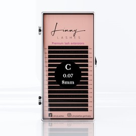 LINNY LASHES Wimpernverlängerung | 16 Reihen | C Curl | Stärke 0.07 0.05 0.03 | Länge 8-15 mm, Mix Box | Lash extensions (C-Curl 0.07, 8mm)