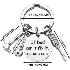 Keychain Father's Day Birthday Christmas Gifts Personality Key Chain for Dad Papa Daddy from Daughter Son - If Dad Can't Fix It No One Can.