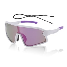 TUCKBOLD 1 Set Motorcycle Riding Goggles Tri-Acetyl Cellulos UV400 Outdoor Sports Sunglasses for Motocross Dirt Bike ATV Purple Lens White Purple Frame