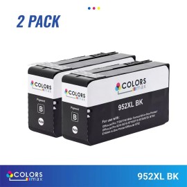 COLORS MAX Compatible with HP 952XL Ink Cartridge Black 50ml 2 Pack