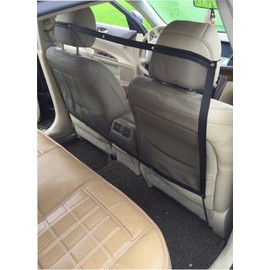 WJWINER Car Protective Net Barrier Separation Net 115 x 62 cm Dog Net Car Boot Net Boot Net with 2 Luggage Ropes and 4 Metal Hooks Used for Most Models