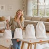 MISSLO Cotton Breathable Dust-proof Drawstring Storage Pouch Bag (Pack 3